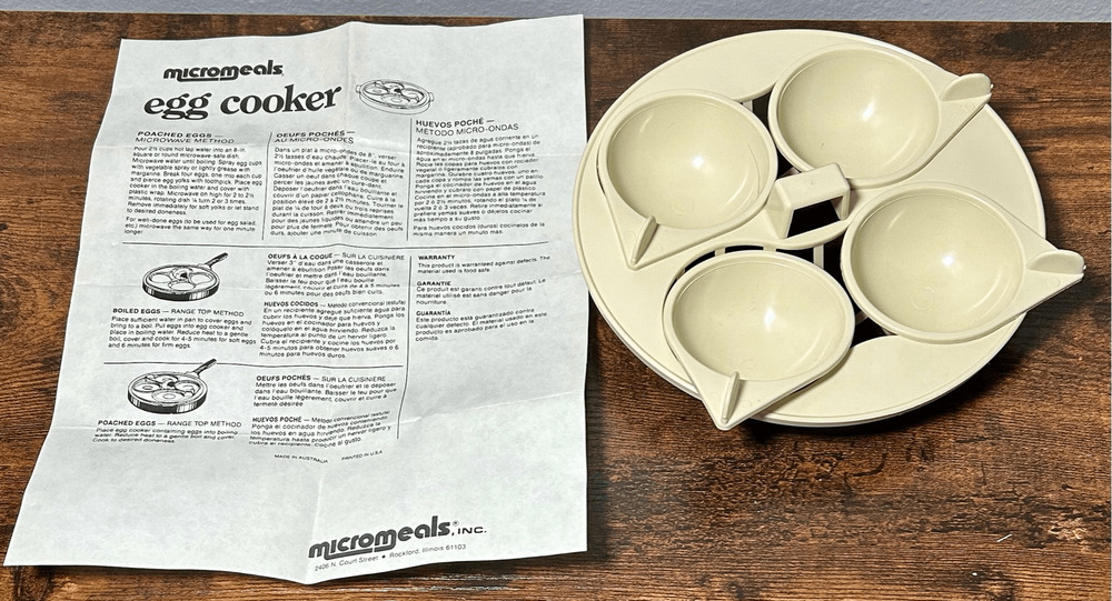 Vintage Micromeals Poached Egg Cooker w/ Original Instructions